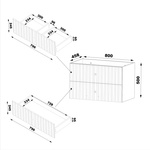 AQUA-01 - Szafka z Umywalką 2S 80cm Kaszmir Zestaw-3