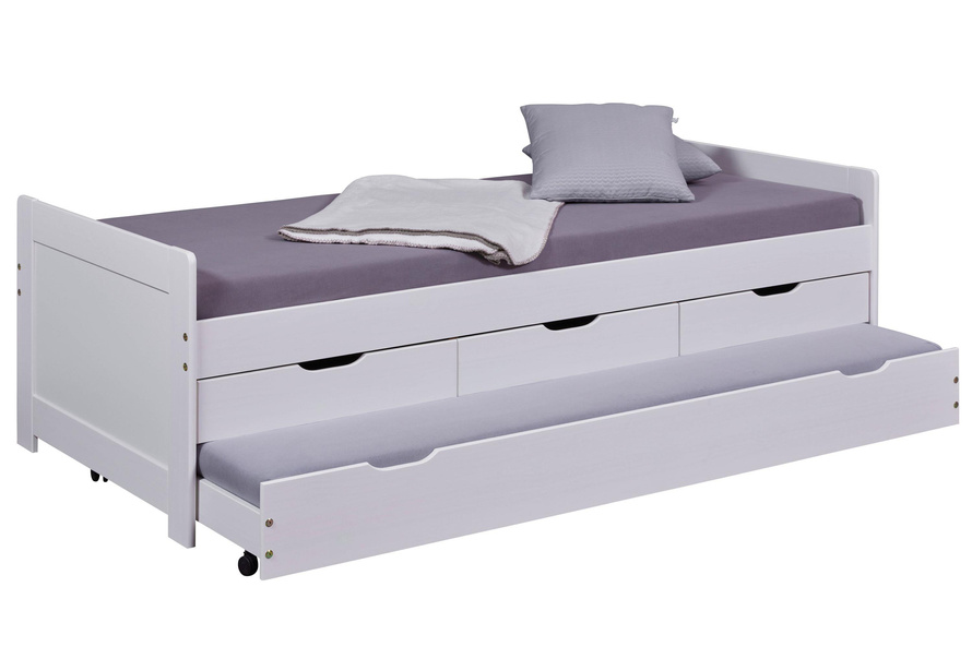 Łóżko Desert Rain 90x200 cm drewniane białe