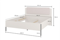 Jukon S - Łóżko 160 cm Kaszmir Czarne Metalowe Nogi