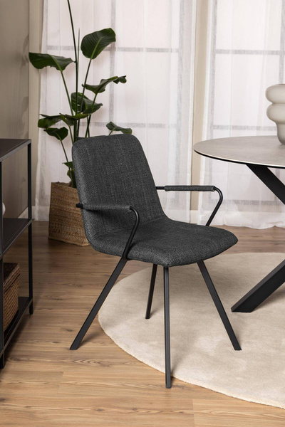 Actona Krzesło Z Podłokietnikiem Selina Szare Czarne