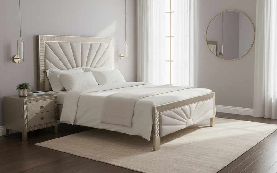 Stilig Bedroom ST900Q Łóżko tapicerowane 160cm + 2 szafki nocne ST901