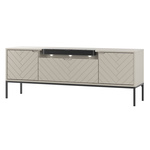 ASPEN-06 - Komoda RTV 3D z Soundbarem JBL i Oświetleniem LED Kaszmir Czarny Stelaż