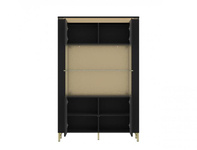 Norica LAZV02 - Witryna 2-drzwiowa Czarny Mat Złoty