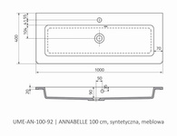 Oristo Umywalka meblowa 100 cm ANNABELLE