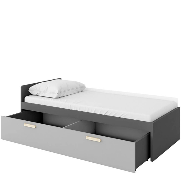 POK PO-15 - Szuflada Do Łóżka Grafit/Buk Ibsen/Szary Jasny