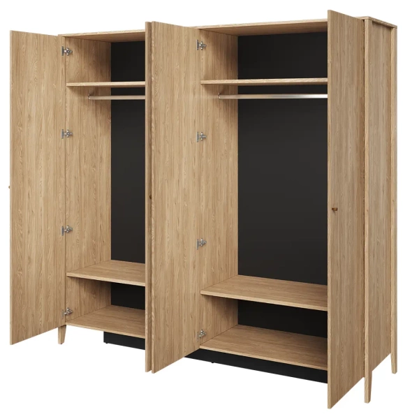COZY CZ-01 - Szafa 4-drzwiowa z Lustrem Dąb Olejowany