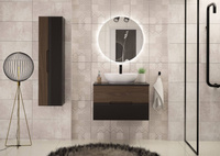 AVELLA-01 - Szafka z Umywalką i Blatem 2S 80cm Czarny Mat Orzech Zestaw-2