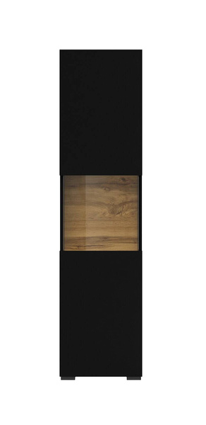 Ava Witryna 1-drzwiowa Czarny / Dąb Wotan