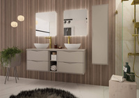 DELICA-02 - Szafka pod Umywalkę z Blatem i Regałem 4S 140cm Kaszmir Zestaw-7