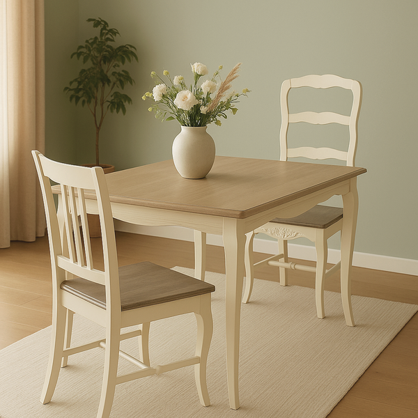 Pesaro 026 Stół 160 x 80 zdobiony prowansalski kremowy beżowy przecierany blat drewno/mdf