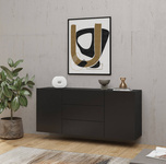 Ava Komoda 2D3S Czarny / Dąb Wotan