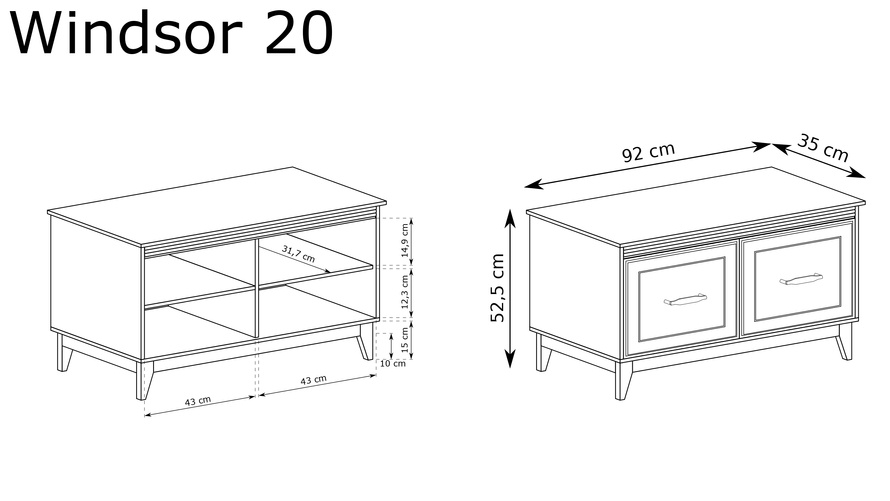 WINDSOR-20 - Szafka na Buty 2-drzwiowa Cashmere