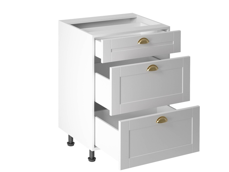Szafka Kuchenna Dolna 3 Szuflady Linea White D60S3 Biały mat