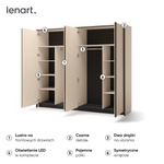 ENNA EN-06 - Szafa 4-drzwiowa z Oświetleniem LED Beżowy Mat Czarny Mat