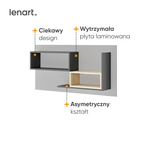 POK PO-10 - Półka Wisząca Grafit/Buk Ibsen/Szara Jasna