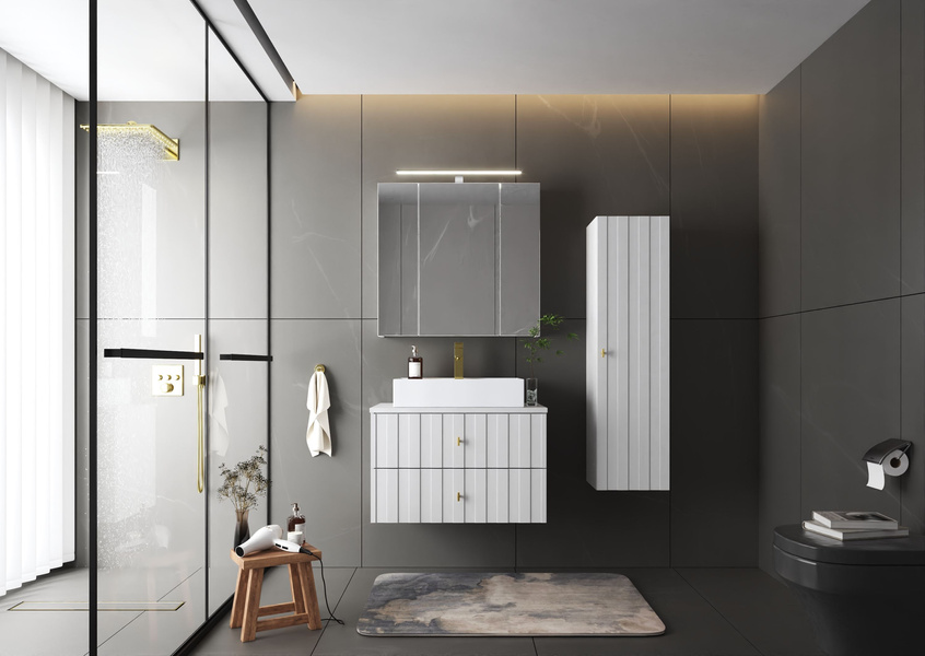 ELEGANTE-06 - Szafka pod Umywalkę 2S 80 cm Biały Mat