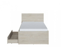 Denim DEIZ01 - Łóżko 90 1S Orzech Rockford Jasny/Cashmere/Caroline