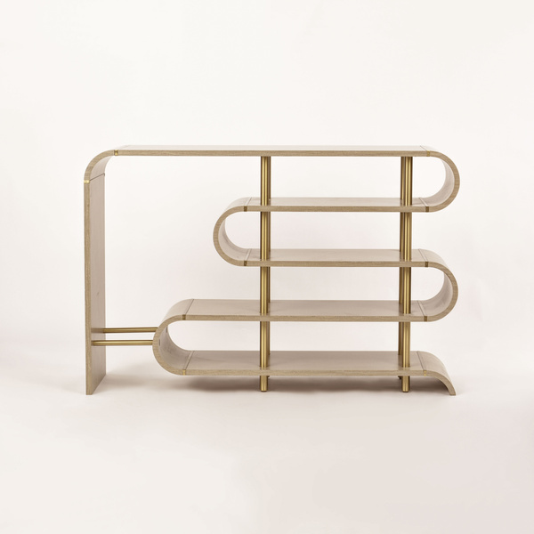 Stilig ST962 Konsola szaro-brązowa sinusoidalne półki