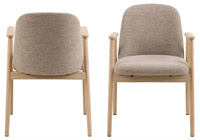 Actona Krzesło do Jadalni z Podłokietnikiem Leo Beżowy Dąb Naturalny