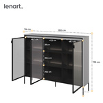 TREND TR-08 - Komoda 3-drzwiowa Z Oświetleniem Szara/Czarna