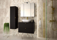 ARCOS-07 - Szafka z Umywalką i Blatem 2S 80cm Czarny Mat Zestaw-2