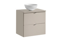 Zestaw Szafka z Umywalką i Blatem 2 Szuflady 60 cm Viva Cashmere