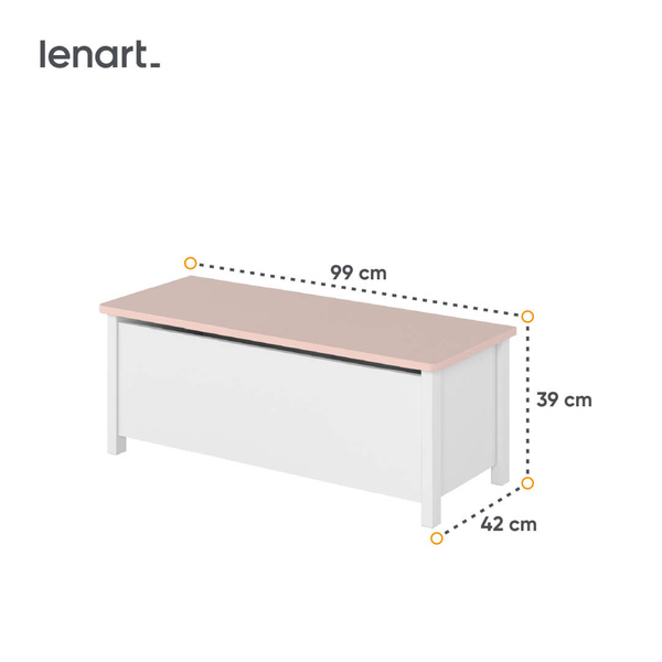 LUNA LN-10 - Skrzynia Biała/Różowa
