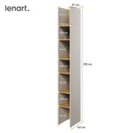 TEEN FLEX TF-03 - Regał Wąski 27 cm Silk Flou/Hikora Naturalna