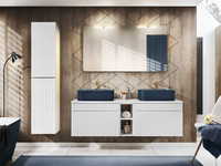 2 x Szafka ICONIC WHITE 82-60-D-1S z 2 x umywalką Smile i blatem