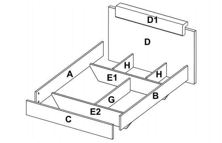 Asti AS-35-WB - Łóżko z Zagłówkiem Dąb Craft 160x200 cm