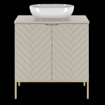 ASPEN-08 - Szafka z Umywalką i Blatem 2D 80cm Kaszmir Zestaw-2 Złoty Stelaż