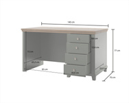 Evora Office - Biurko 4 Szuflady Zielony Dąb Lefkas