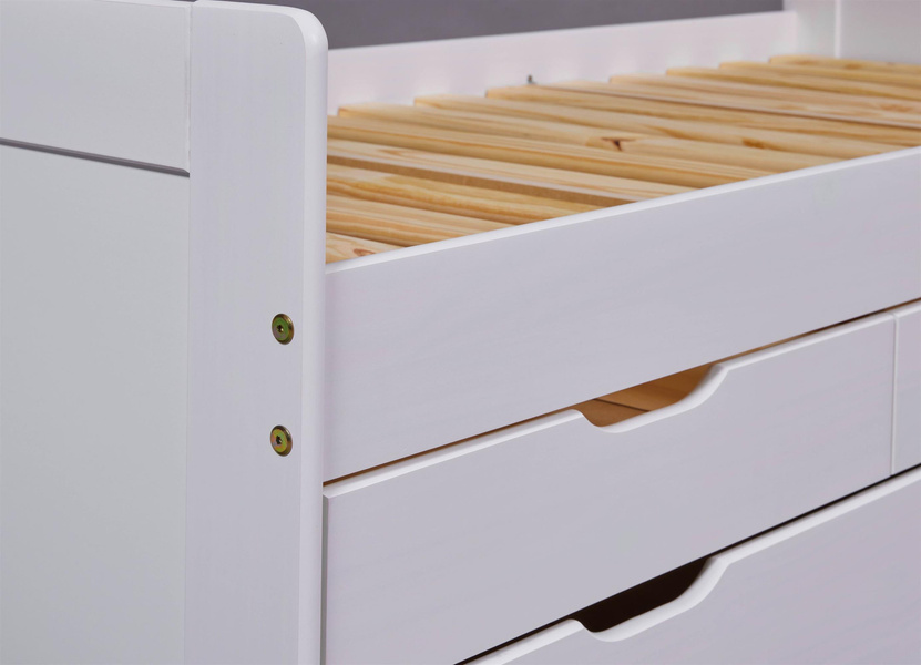 Łóżko Desert Rain 90x200 cm drewniane białe