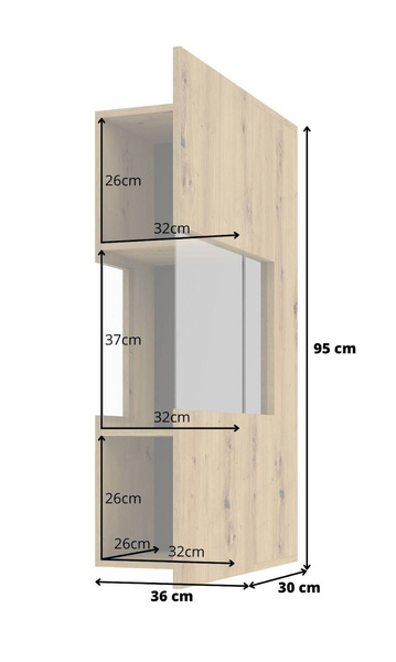 Ava Witryna Wisząca 1-drzwiowa Artisan / Czarny