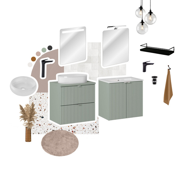 Blat Łazienkowy 80 cm LINE REED GREEN