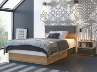 Twenty TWEZ01 - Łóżko 120 1S Dąb Honey Castello/Białe/Szare