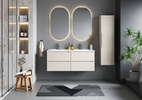 SONA-120 - Umywalka Meblowa Ceramiczna Dwukomorowa 120 cm Biały Połysk