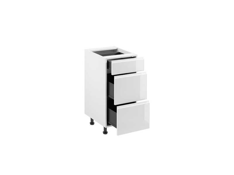 Szafka Kuchenna Dolna 3 Szuflady D40S3 Aspen White Biały Połysk
