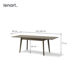 PLOT PT-03 - Stół Rozkładany 145-220 cm Dąb Ciemny