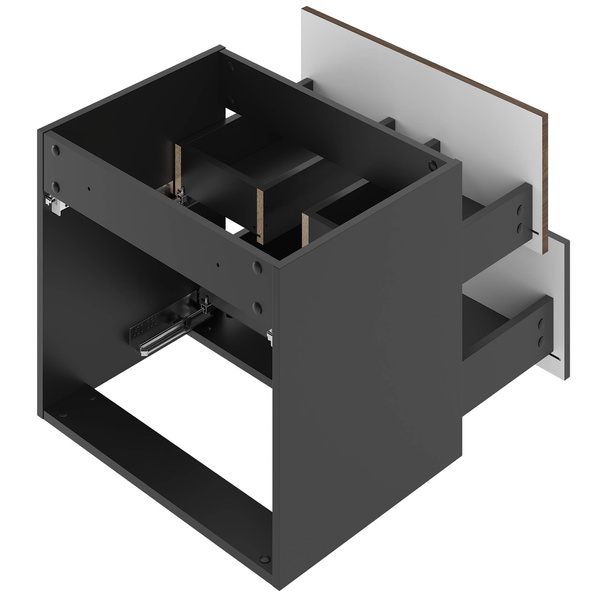 AVELLA-02 - Szafka z Umywalką i Blatem 2S 60cm Czarny Mat Orzech Zestaw-2