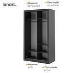 ARTI AR-06 - Szafa Przesuwna 2-drzwiowa 120 cm Czarna