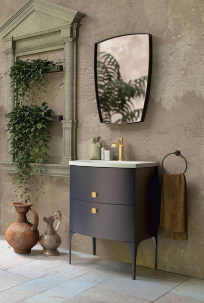 Oristo Lustro w ramie 50 cm LOUIS granatowy mat