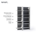 FITT FL-01P - Regał Prawy z Oświetleniem LED Metalic Ciemny/Metalic Jasny