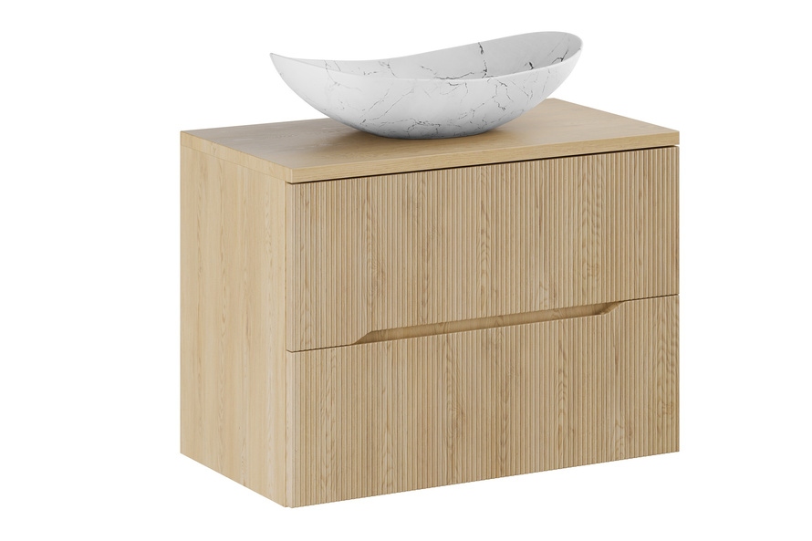 Zestaw Szafka z Blatem 80 cm i Umywalka Nablatowa Nordic Cremona