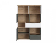 Twenty TWER01 - Regał 3D2S Dąb Honey Castello/Biały/Szary