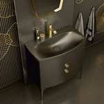 Oristo Szafka pod umywalkę 82 cm 2S LOUIS czarna połysk