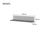 POK PO-12 - Półka Wisząca Grafit/Buk Ibsen/Szara Jasna