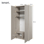 TEEN FLEX TF-01 - Szafa 2-drzwiowa Silk Flou