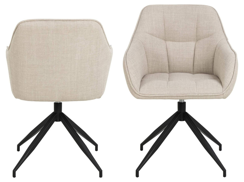 Actona Krzesło z Podłokietnikiem Brenda Beżowe