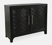 Avola AV2256-40 Komoda 101 cm czarna drewno akacji front z intarsją